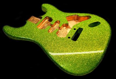 Gecko Green Metal Flake Guitar Paint
