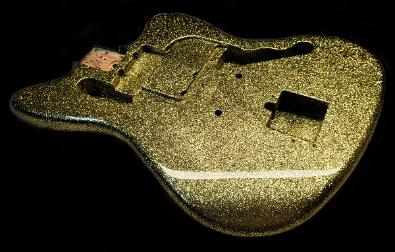 Gold Metal Flake Guitar Paint