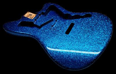 Marine Blue Metal Flake Guitar Finish