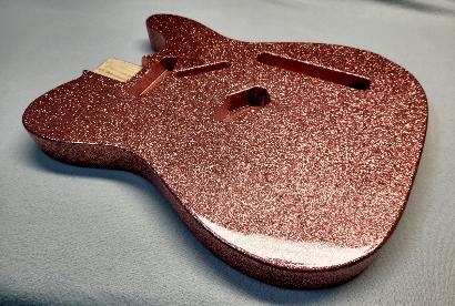 Rose Gold Metal Flake Guitar Paint