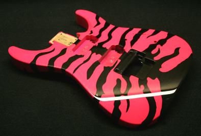 Neon Pink Tiger Finish Jackson Guitar